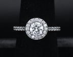 Sterling Silver Cubic Zirconia Halo Ring - Size 7