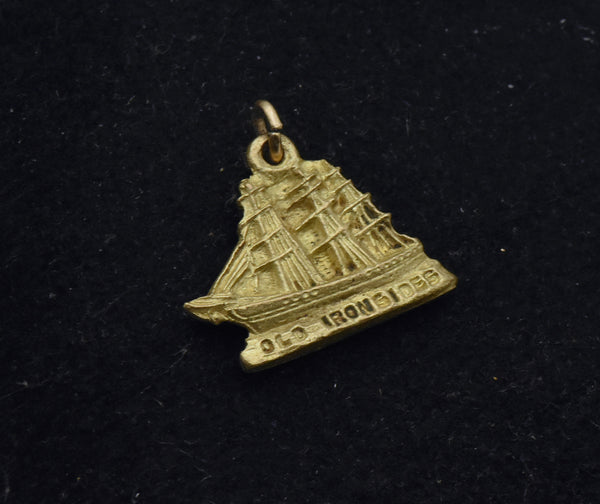 Vintage Old Irondsides Brass Charm