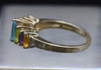 Vintage Multi-Gemstone Sterling Silver Ring - Size 9