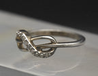 Vintage Sterling Silver Diamonds Ring - Size 7