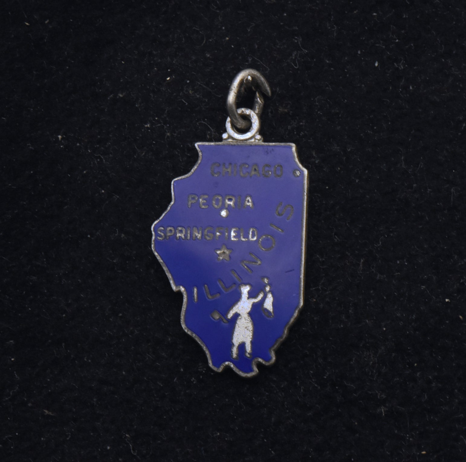 Wells - Vintage Illinois Sterling Silver and Enamel Souvenir Charm