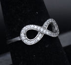 Sterling Silver Infinity Symbol CZ Ring - Size 7.25