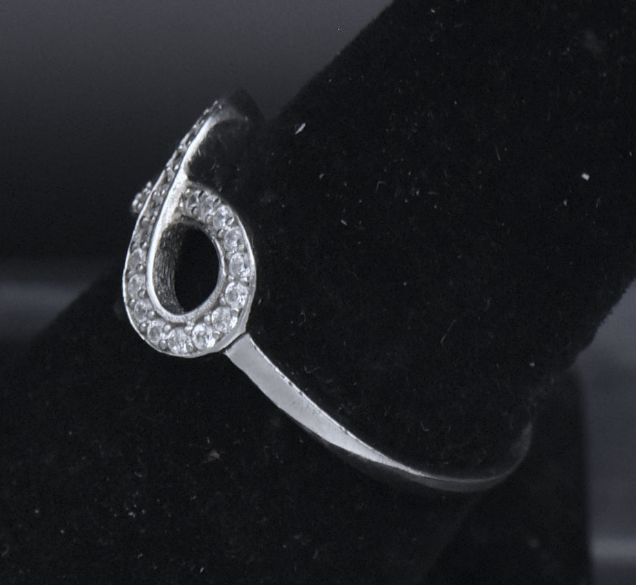 Sterling Silver Infinity Symbol CZ Ring - Size 7.25