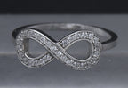 Sterling Silver Infinity Symbol CZ Ring - Size 7.25