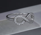 Sterling Silver Infinity Symbol CZ Ring - Size 7.25