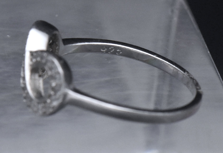 Sterling Silver Infinity Symbol CZ Ring - Size 7.25