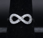 Sterling Silver Infinity Symbol CZ Ring - Size 7.25