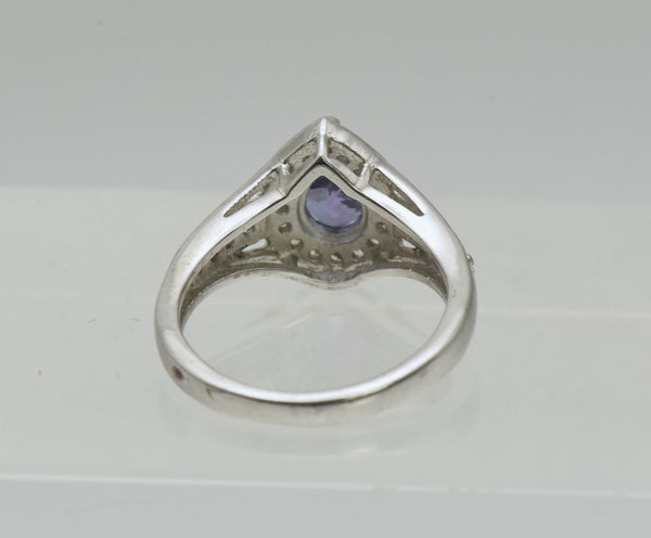 Vintage Iolite and Topaz Sterling Silver Ring - Size 5