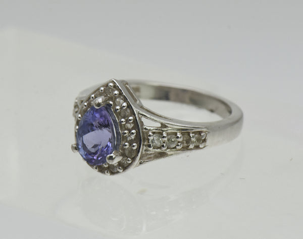 Vintage Iolite and Topaz Sterling Silver Ring - Size 5