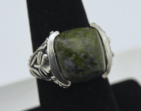 Vintage Sterling Silver Connemara Marble Irish Ring - Size 7
