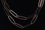 Vintage Copper Tone Sterling Silver Oval Link Chain Necklace - 35.5"