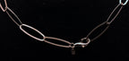 Vintage Copper Tone Sterling Silver Oval Link Chain Necklace - 35.5"