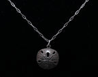 James Avery - Vintage 14K White Gold Sand Dollar Pendant on Sterling Silver Chain Necklace - 17"