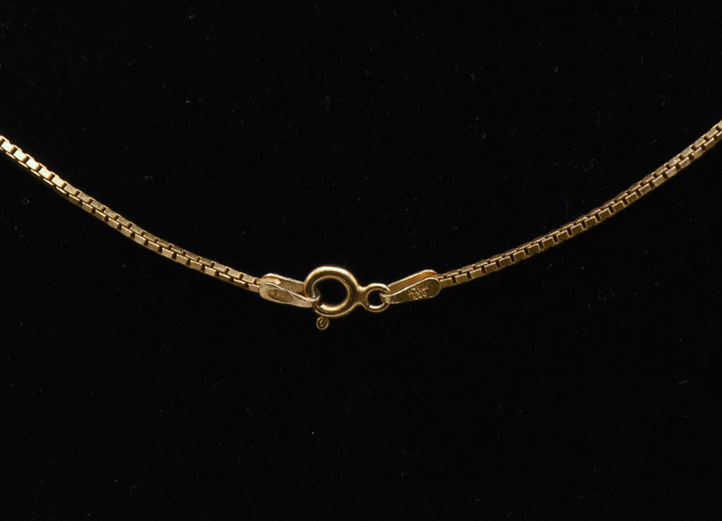 Vintage Vermeil Heart Slide Pendant on Gold Tone Chain Necklace - 20"