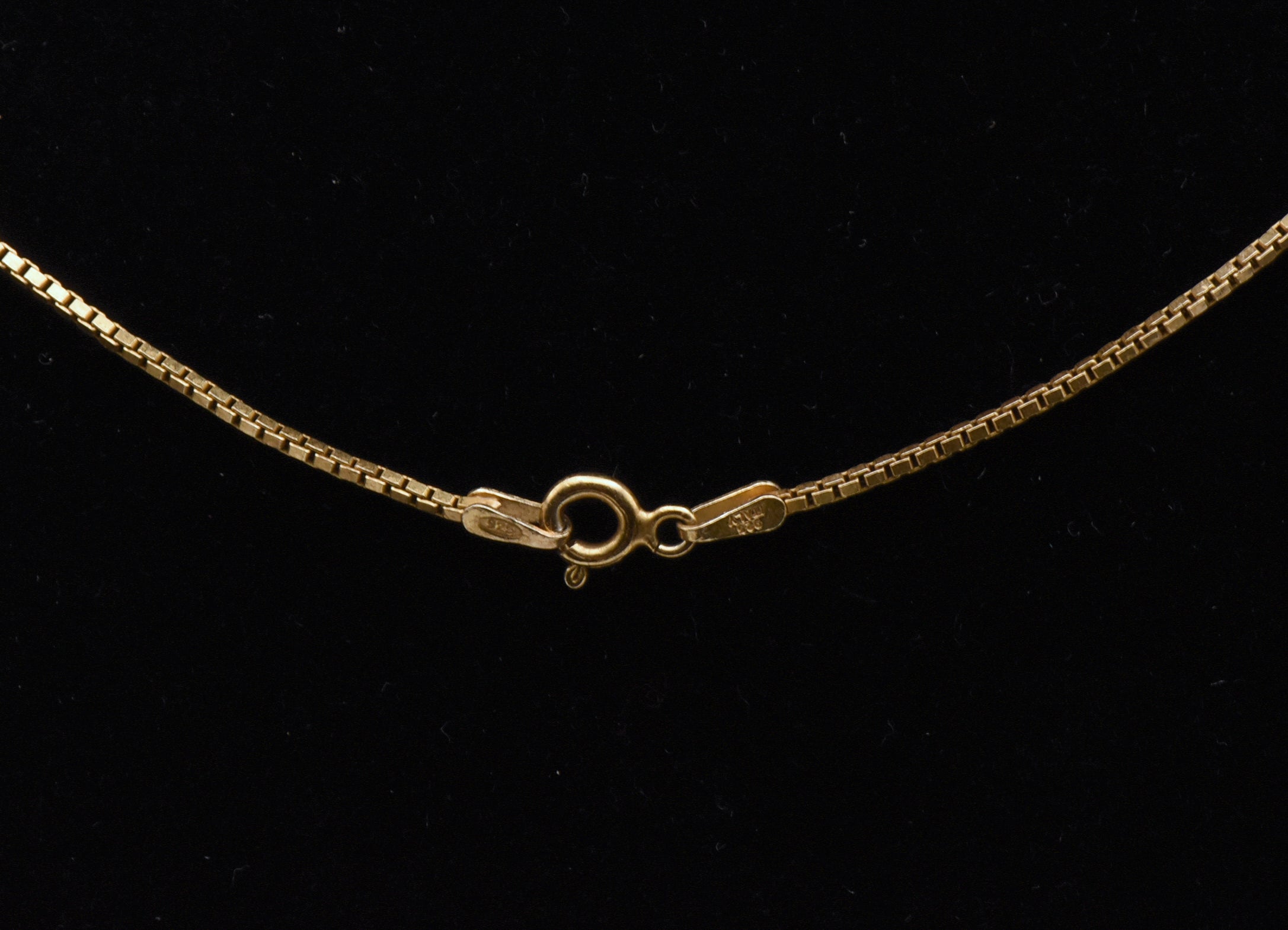 Vintage Vermeil Heart Slide Pendant on Gold Tone Chain Necklace - 20"