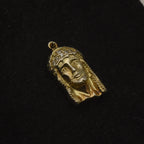 Vintage Gold Plated Jesus Rhinestone Charm