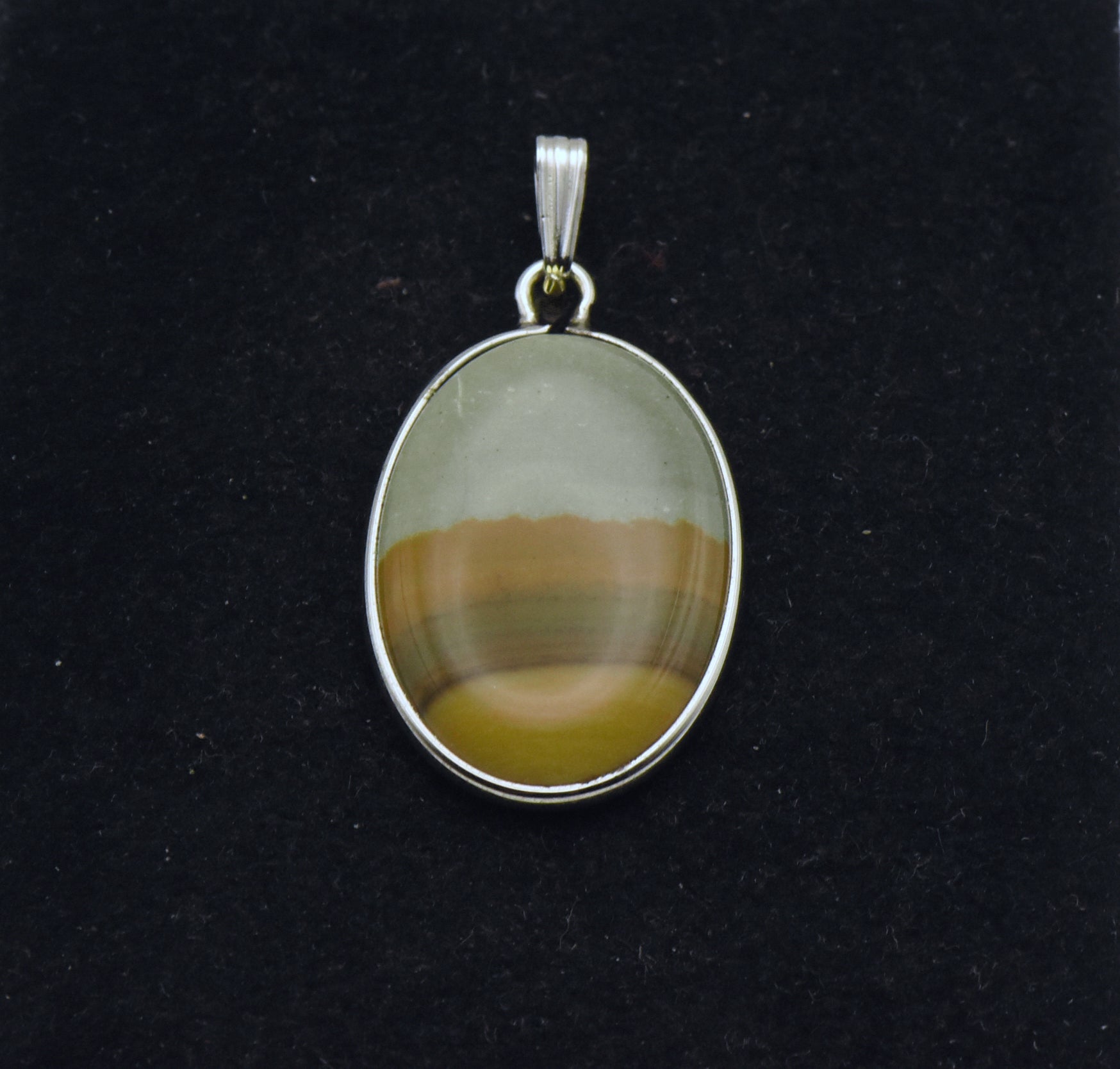 Vintage Polychrome Jasper Sterling Silver Pendant