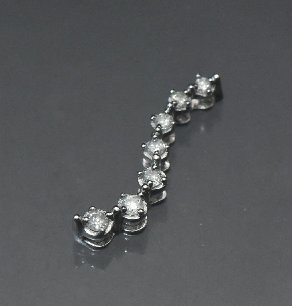 Vintage 10k White Gold and Diamonds "Journey" Pendant