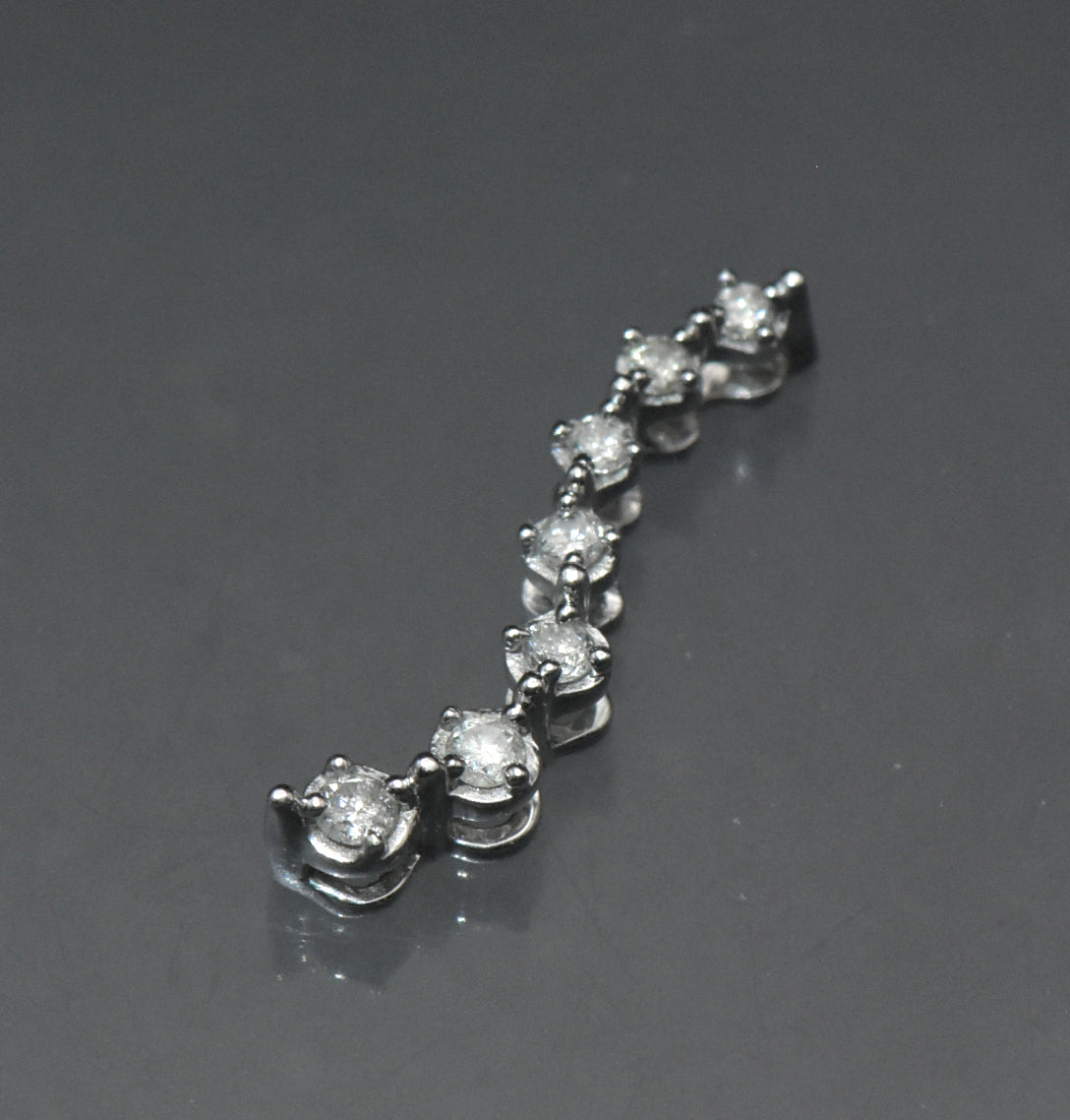 Vintage 10k White Gold and Diamonds "Journey" Pendant