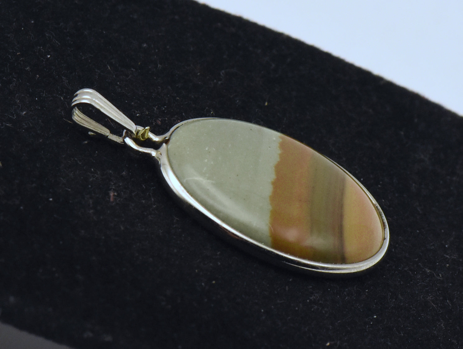 Vintage Polychrome Jasper Sterling Silver Pendant