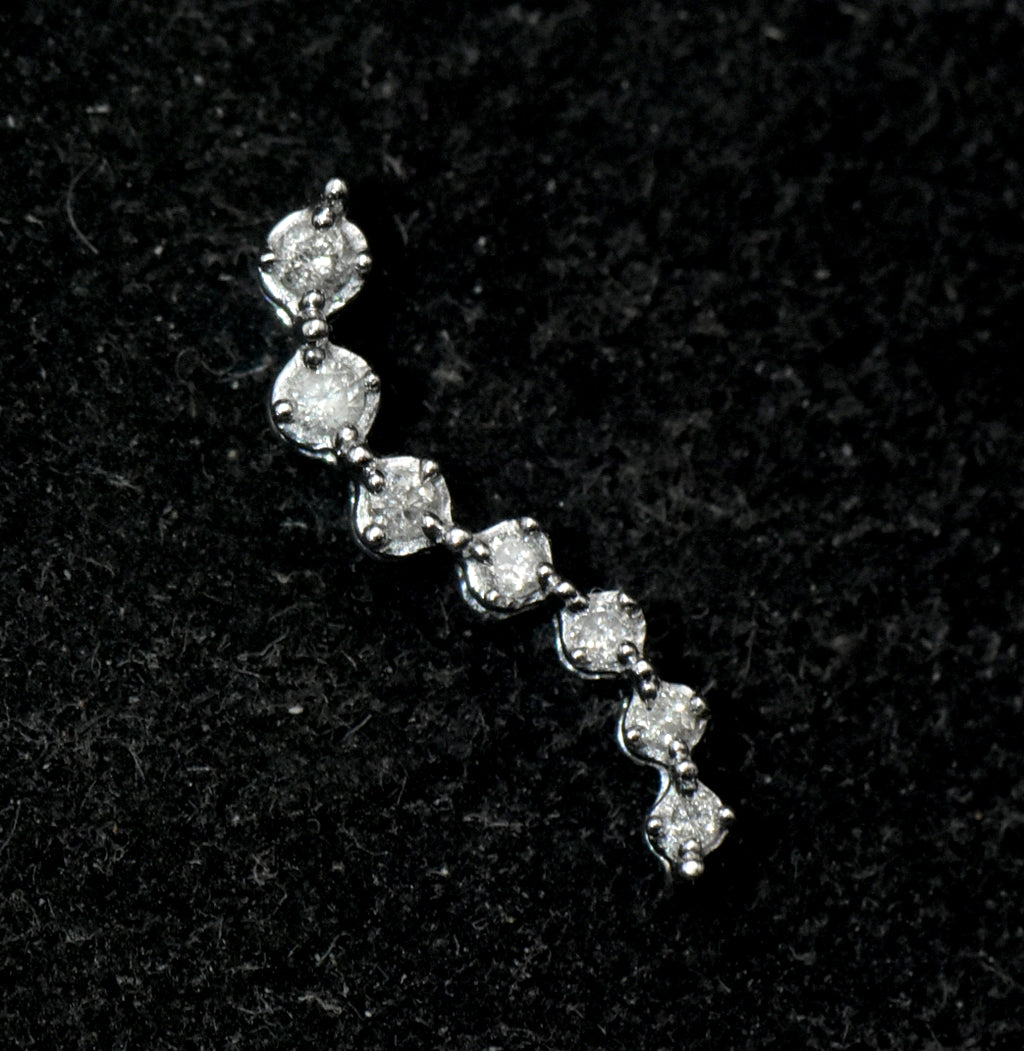 Vintage 10k White Gold and Diamonds "Journey" Pendant