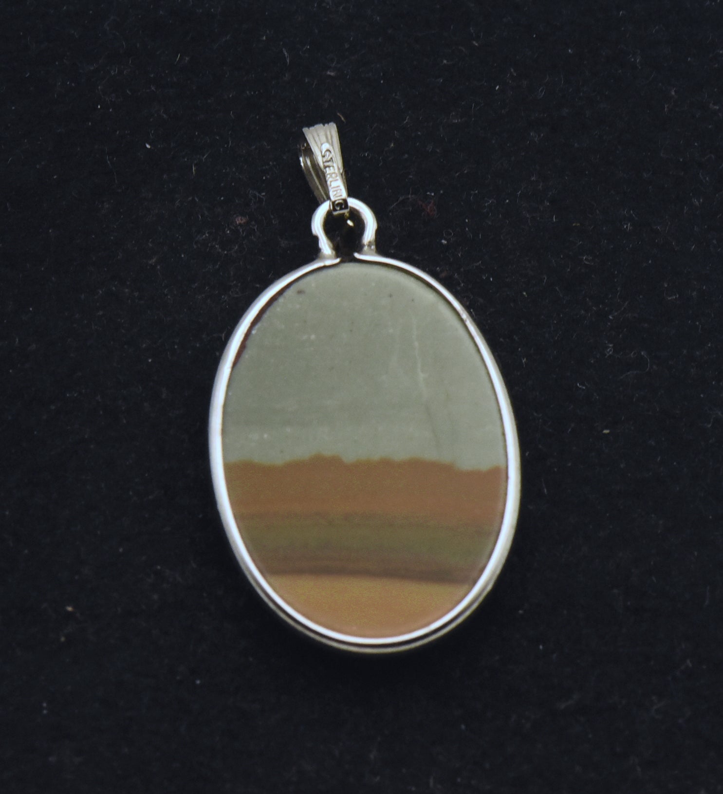 Vintage Polychrome Jasper Sterling Silver Pendant