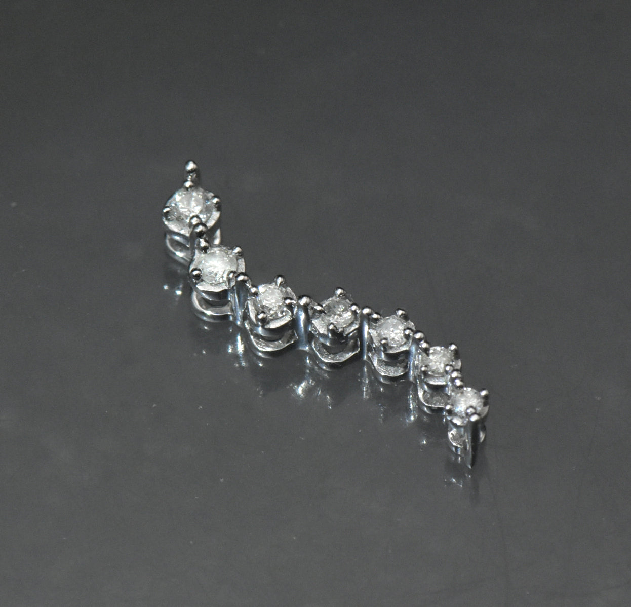 Vintage 10k White Gold and Diamonds "Journey" Pendant