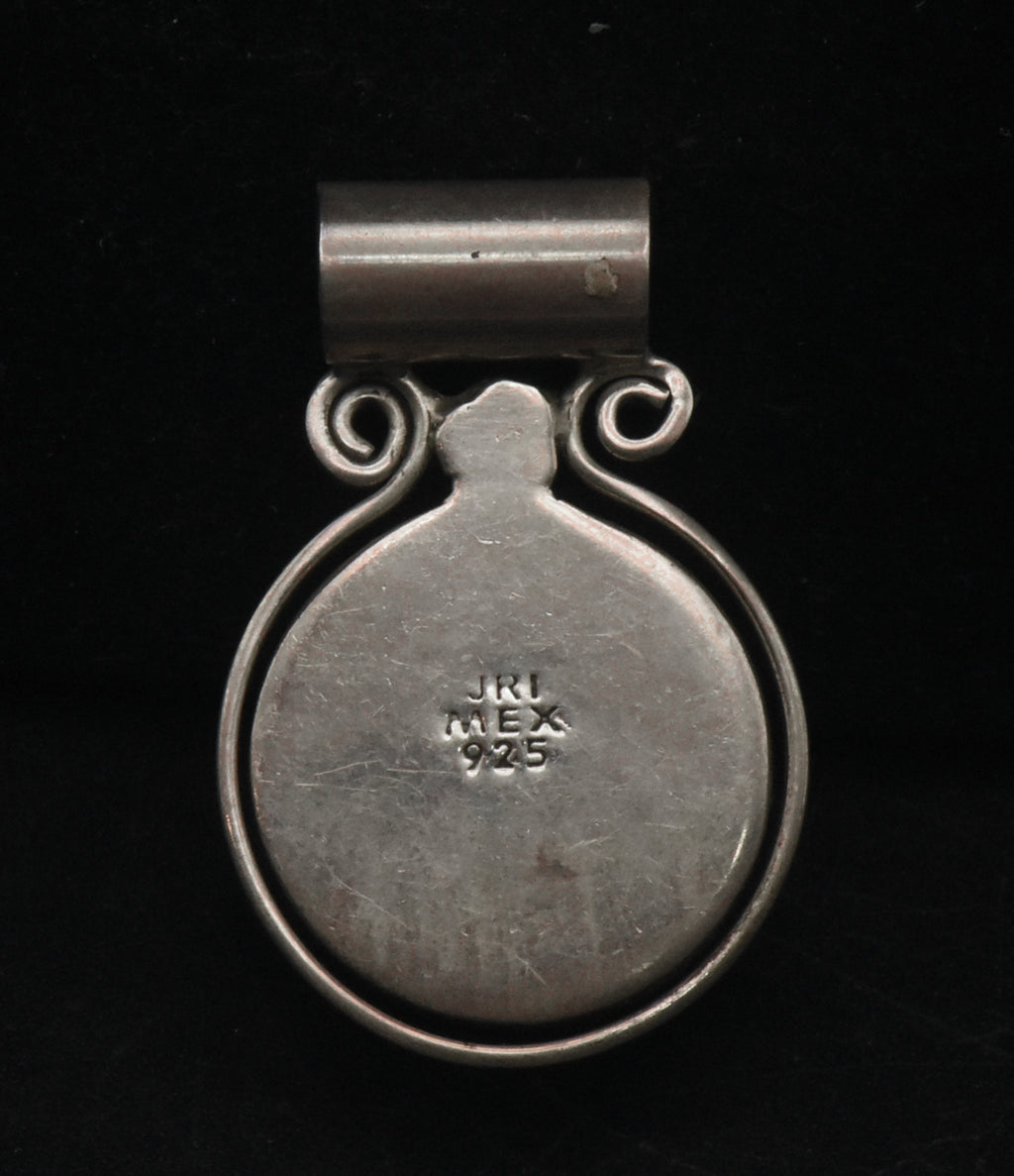 Vintage Handmade Sterling Silver Imitation Red Jasper Slide Pendant