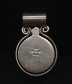 Vintage Handmade Sterling Silver Imitation Red Jasper Slide Pendant