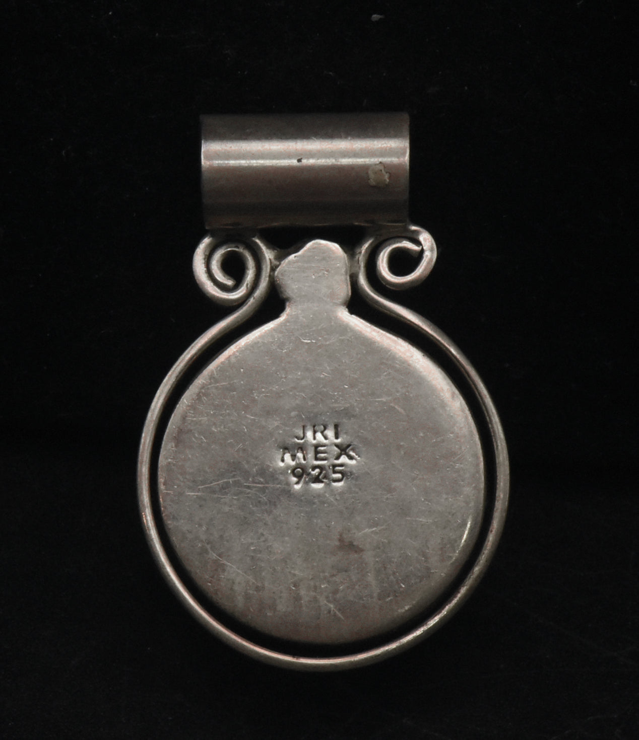 Vintage Handmade Sterling Silver Imitation Red Jasper Slide Pendant