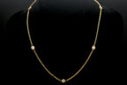 Judith Ripka - Vintage Gold Tone Sterling Silver with CZ Station Chain Necklace