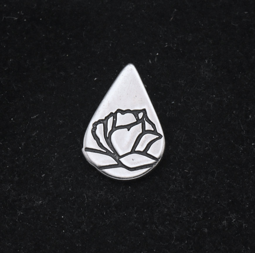 Kathy Bernu - Vintage Sterling Silver "Memorial Tear" Lapel Pin