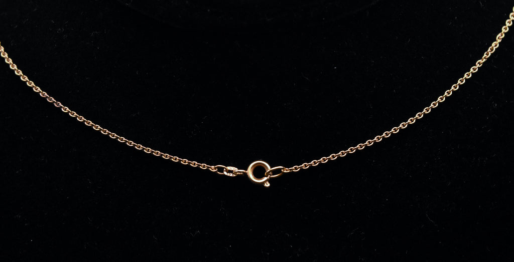 Kordes & Lichtenfels - 9kt Gold Tiger's Eye Pendant Gold Chain Necklace - 18"