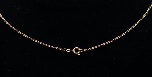 Kordes & Lichtenfels - 9kt Gold Tiger's Eye Pendant Gold Chain Necklace - 18"