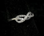 Vintage 10k White Gold with Diamonds Ring - Size 7