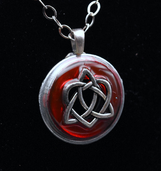 Vintage Heart Celtic Knot Pendant on Sterling Silver Chain Necklace - 20.5"