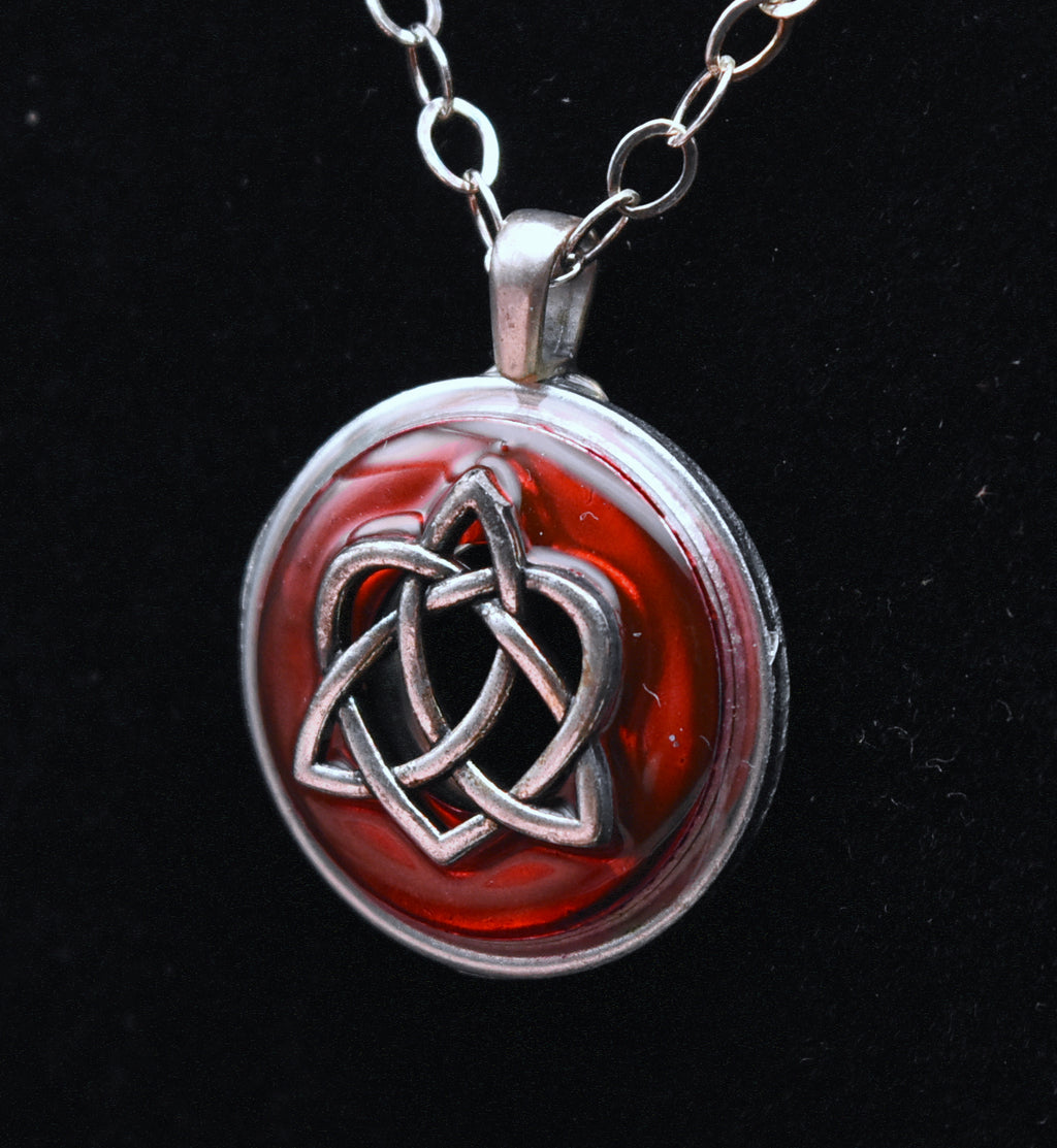 Vintage Heart Celtic Knot Pendant on Sterling Silver Chain Necklace - 20.5"
