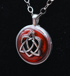 Vintage Heart Celtic Knot Pendant on Sterling Silver Chain Necklace - 20.5"