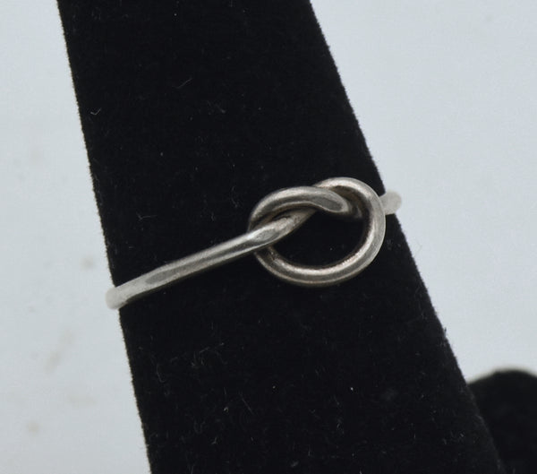 Vintage Handmade Sterling Silver Wire Knot Ring - Size 6