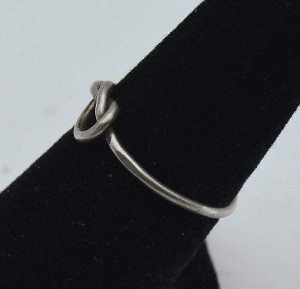 Vintage Handmade Sterling Silver Wire Knot Ring - Size 6