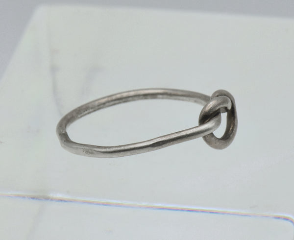 Vintage Handmade Sterling Silver Wire Knot Ring - Size 6