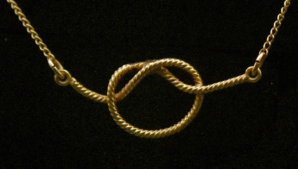 Vintage 14k and Diamond Knot Chain Necklace - 15.5"