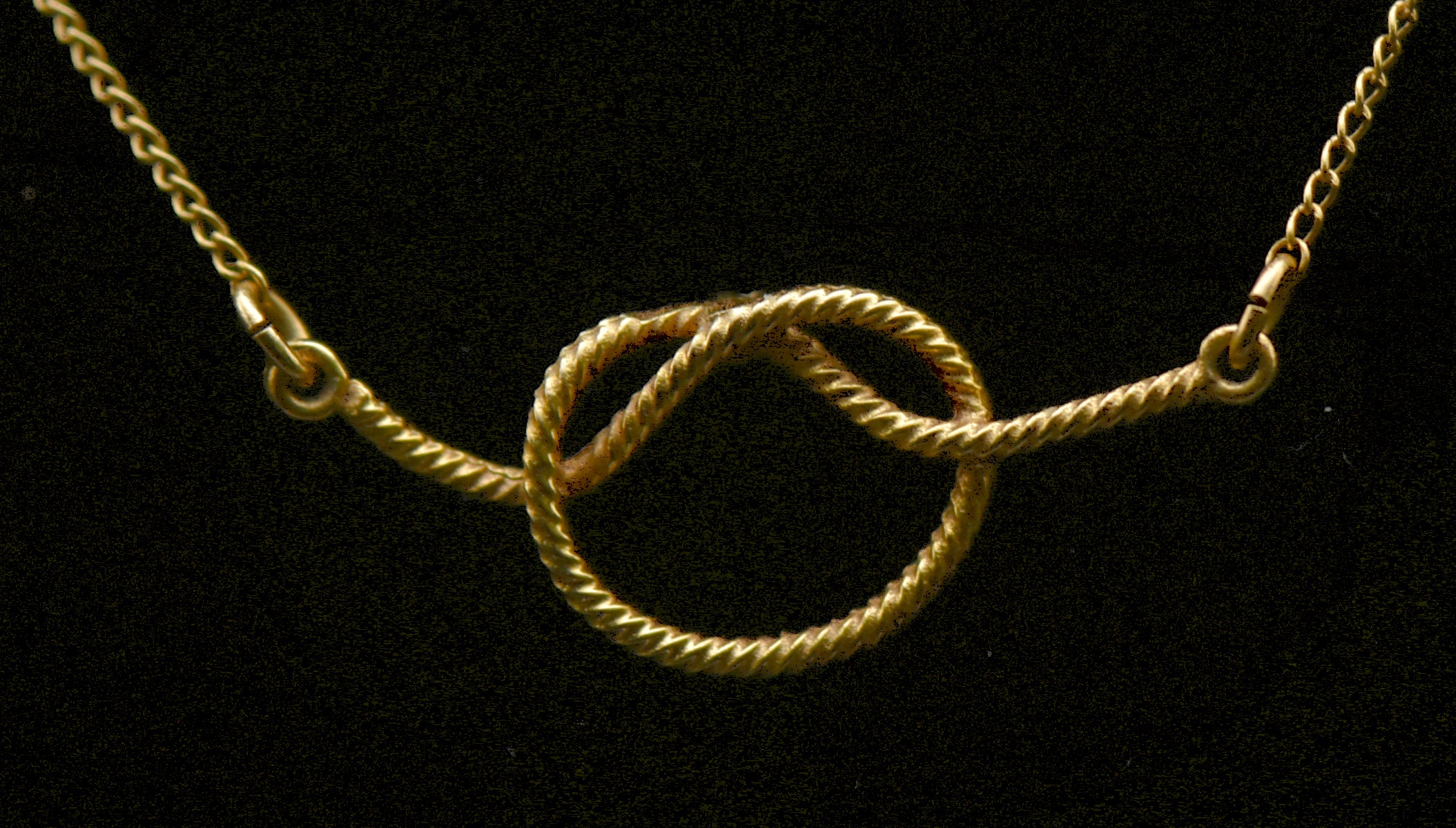 Vintage 14k and Diamond Knot Chain Necklace - 15.5"