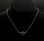 Vintage 14k and Diamond Knot Chain Necklace - 15.5"