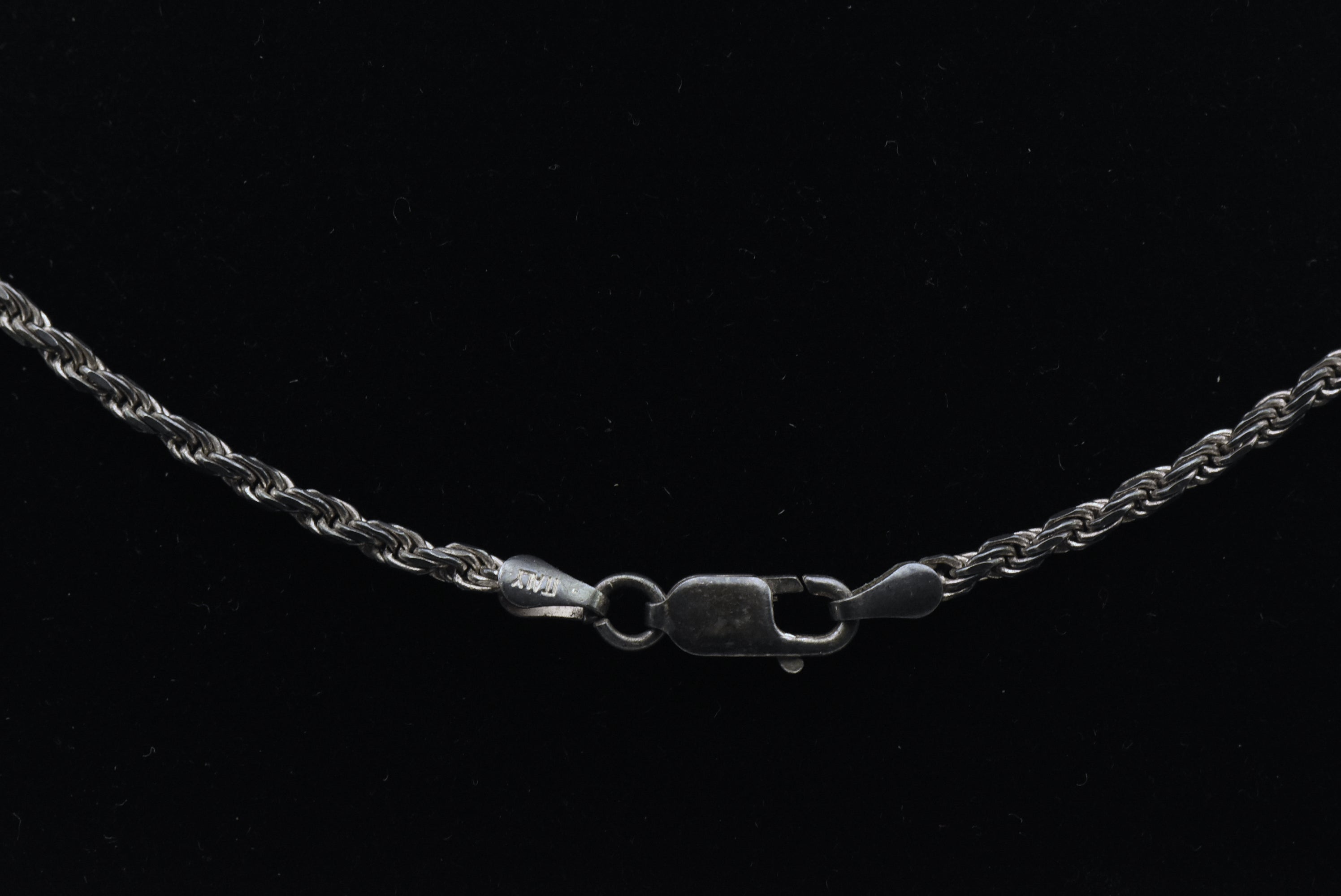 Vintage Sterling Silver "L" Monogram Marcasite Pendant Chain Necklace - 24"