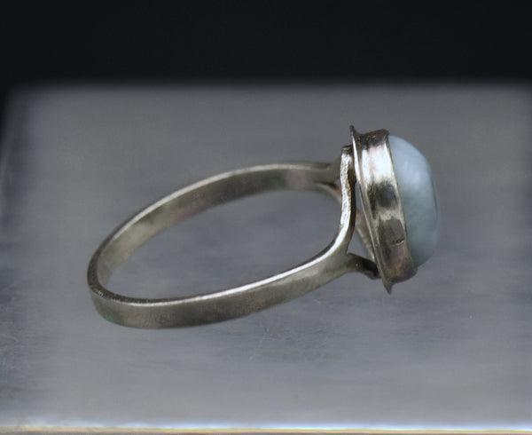 Vintage Handmade Larimar Sterling Silver Ring - Size 6.75