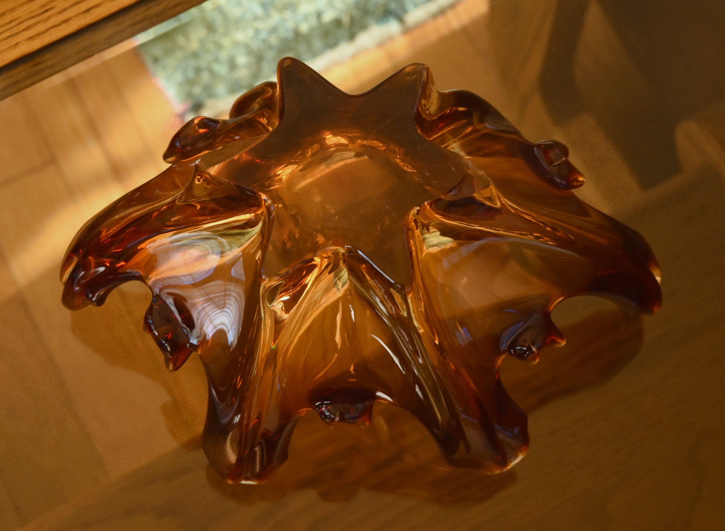 Vintage Handmade Glass "Lava Splash" Bowl
