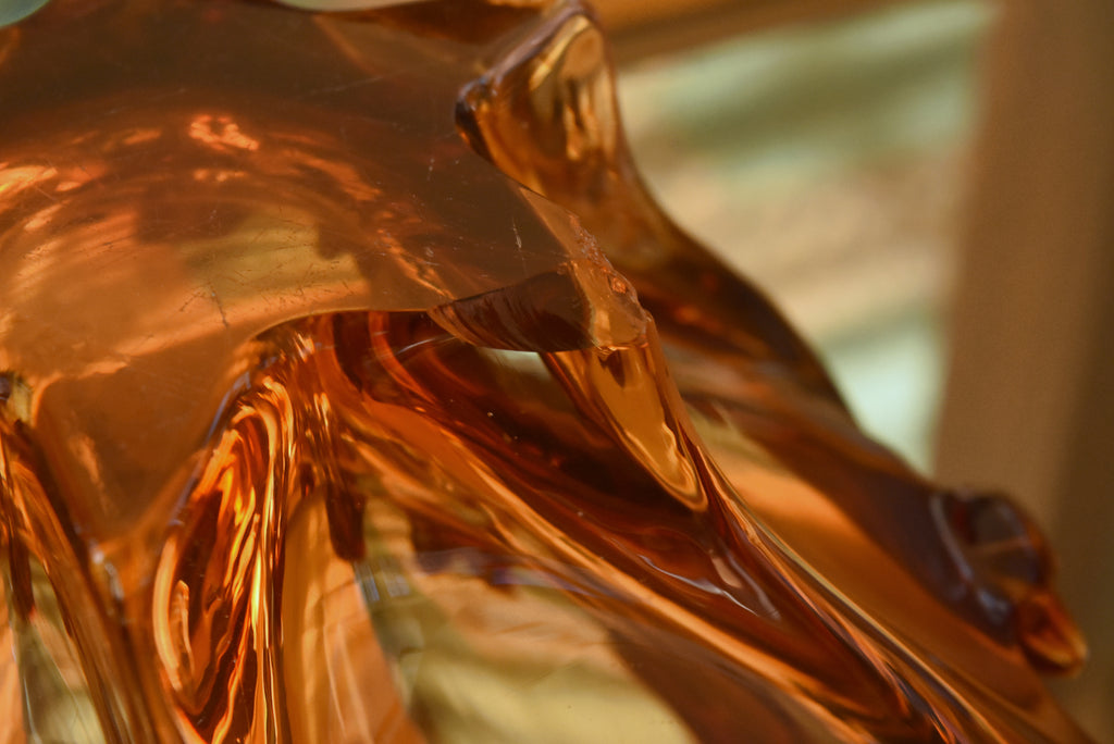Vintage Handmade Glass "Lava Splash" Bowl