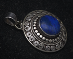 Vintage Handmade Lapis Lazuli Sterling Silver Pendant