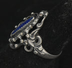 Vintage Sterling Silver Lapis Lazuli Ring - Size 5.25